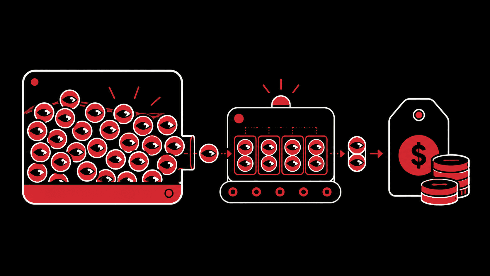 Illustration showing verified views processed into CPM-based campaign payouts